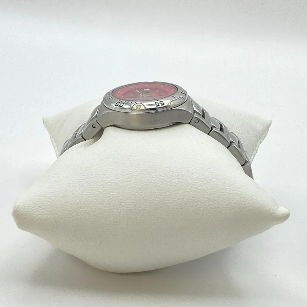Fossil Women's Watch 28mm Silver Tone Red Yellow Ombre Date New Battery SMALL 6